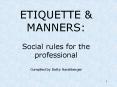 ETIQUETTE PowerPoint PPT Presentation