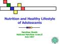 Nutrition and Healthy Lifestyle of Adolescents PowerPoint PPT Presentation