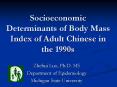 Socioeconomic Determinants of Body Mass Index of Adult Chinese in the 1990s PowerPoint PPT Presentation
