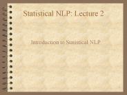 Statistical NLP: Lecture 2