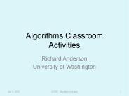 Algorithms Classroom Activities