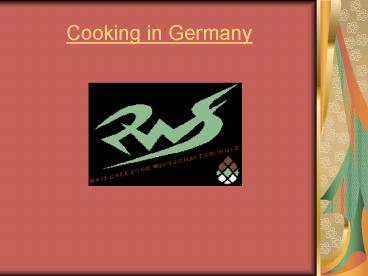 Cooking in Germany