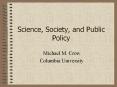 Science, Society, and Public Policy PowerPoint PPT Presentation