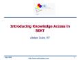 Introducing Knowledge Access in SEKT PowerPoint PPT Presentation