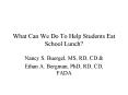 What Can We Do To Help Students Eat School Lunch PowerPoint PPT Presentation