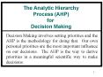 The Analytic Hierarchy PowerPoint PPT Presentation