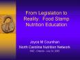 From Legislation to Reality: Food Stamp Nutrition Education PowerPoint PPT Presentation