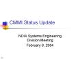 CMMI Status Update PowerPoint PPT Presentation