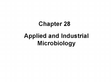 Applied and Industrial Microbiology