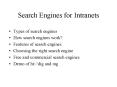 Search Engines for Intranets PowerPoint PPT Presentation