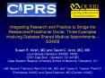 Integrating Research and Practice to Bridge the Researcher/Practitioner Divide: Three Examples involving Diabetes Shared Medical Appointments  PowerPoint PPT Presentation
