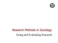 Research Methods in Sociology PowerPoint PPT Presentation