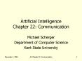 Artificial Intelligence Chapter 22: Communication PowerPoint PPT Presentation