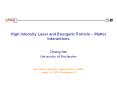 High%20Intensity%20Laser%20and%20Energetic%20Particle%20 PowerPoint PPT Presentation