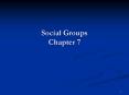 Social Groups Chapter 7 PowerPoint PPT Presentation
