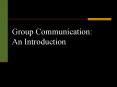 Group Communication: An Introduction PowerPoint PPT Presentation