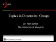 Topics in Directories: Groups PowerPoint PPT Presentation