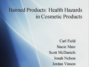 Banned Products: Health Hazards in Cosmetic Products