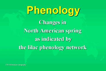 Phenology