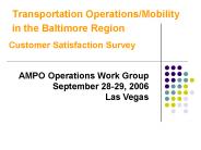 Transportation Operations/Mobility in the Baltimore Region