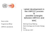 Presentation: Synergies - UNFCCC