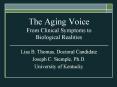 The Aging Voice From Clinical Symptoms to Biological Realities PowerPoint PPT Presentation
