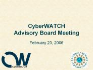 CyberWATCH Advisory Board Meeting