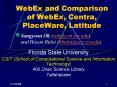 WebEx and Comparison of WebEx, Centra, PlaceWare, Latitude PowerPoint PPT Presentation