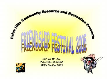 Palos Hills Community Resource and Recreation Presents