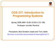 COS 217: Introduction to Programming Systems