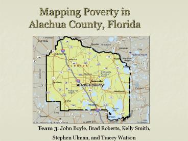 Mapping Poverty in Alachua County, Florida