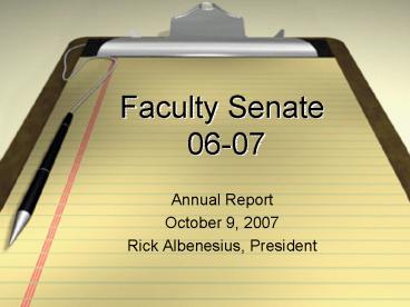 Faculty Senate 0607