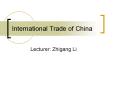 International Trade of China PowerPoint PPT Presentation