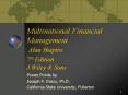 Multinational Financial Management Alan Shapiro 7th Edition J.Wiley PowerPoint PPT Presentation