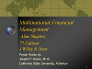 Multinational Financial Management Alan Shapiro 7th Edition J.Wiley