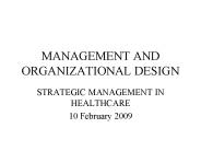 MANAGEMENT AND ORGANIZATIONAL DESIGN