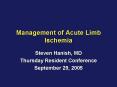 Management of Acute Limb Ischemia PowerPoint PPT Presentation