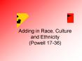 Adding in Race, Culture and Ethnicity (Powell 17-36) PowerPoint PPT Presentation