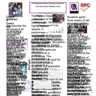 Undergraduate Student Laboratory Experience