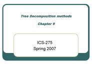 Tree Decomposition methods Chapter 9