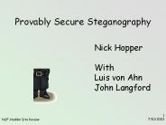 Provably Secure Steganography