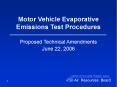 Motor Vehicle Evaporative Emissions Test Procedures PowerPoint PPT Presentation