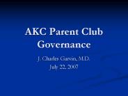 AKC Parent Club Governance