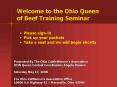 Welcome to the Ohio Queen of Beef Training Seminar PowerPoint PPT Presentation