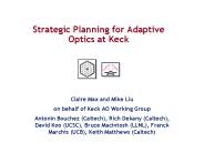 Strategic Planning for Adaptive Optics at Keck