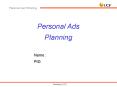 Personal Ads PowerPoint PPT Presentation