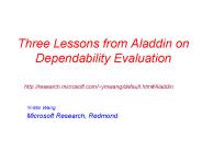 Three Lessons from Aladdin on Dependability Evaluation