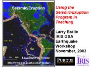 Seismic/Eruption  Classroom Teaching Strategies