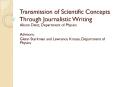 Transmission of Scientific Concepts Through Journalistic Writing PowerPoint PPT Presentation