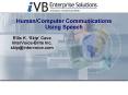 HumanComputer Communications Using Speech PowerPoint PPT Presentation